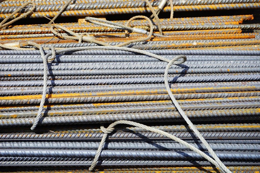 iron rods, reinforcing bars, steel for construction